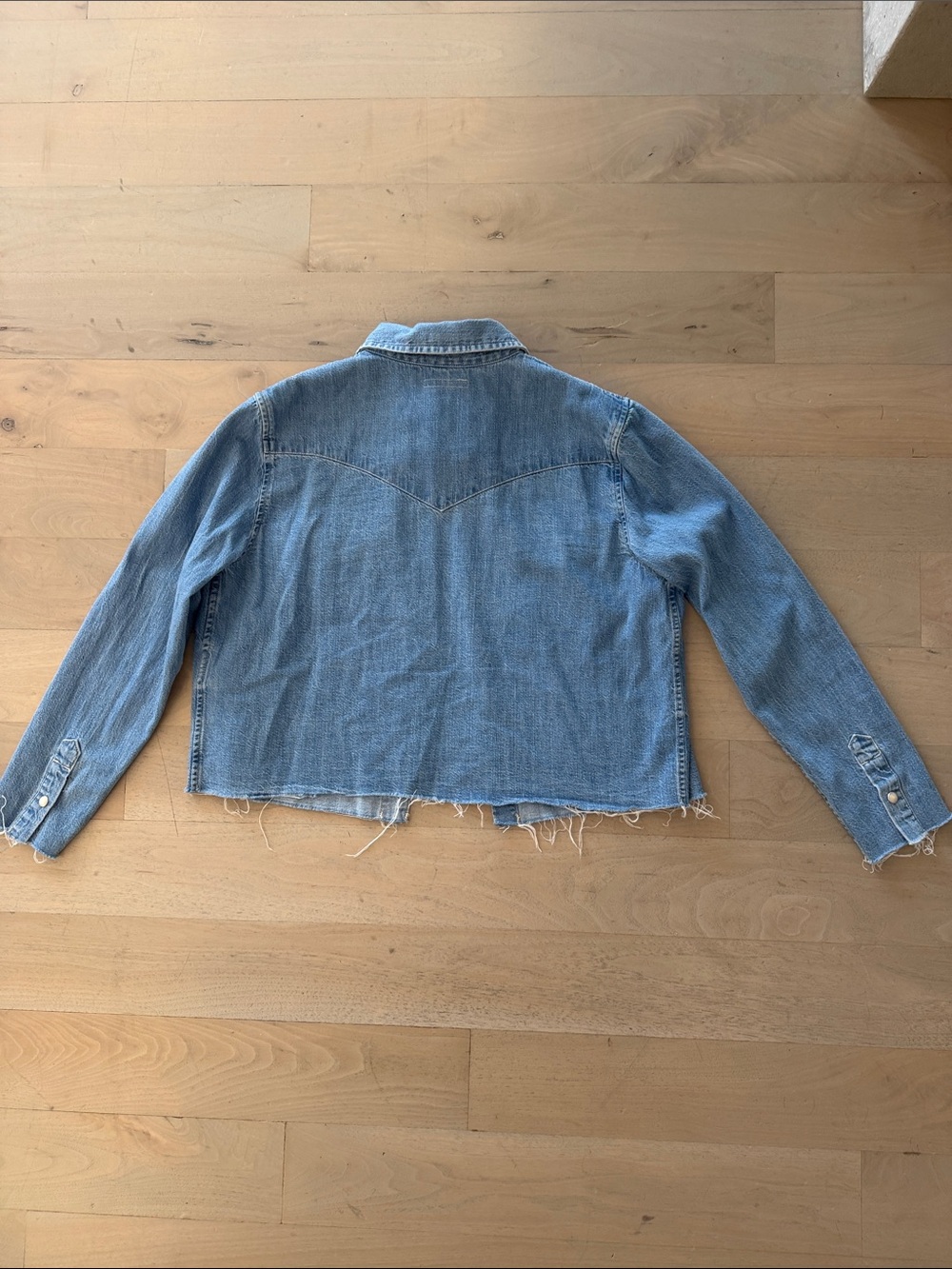 MOTHER “the super exes cropped step fray wash” western jacket - Picture 3 of 3